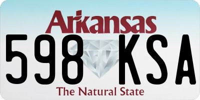 AR license plate 598KSA