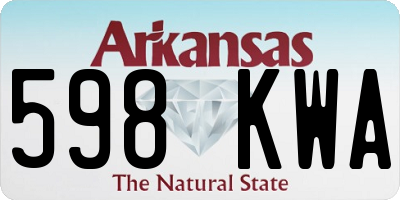 AR license plate 598KWA