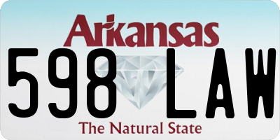 AR license plate 598LAW