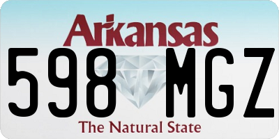 AR license plate 598MGZ