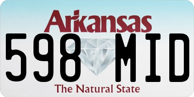 AR license plate 598MID