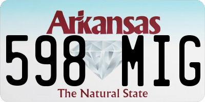 AR license plate 598MIG