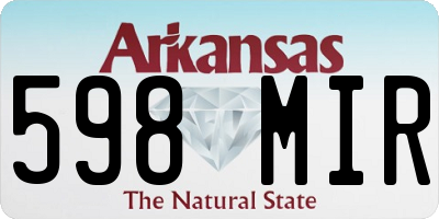 AR license plate 598MIR