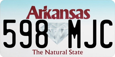 AR license plate 598MJC