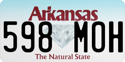 AR license plate 598MOH