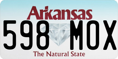 AR license plate 598MOX