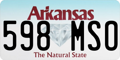 AR license plate 598MSO