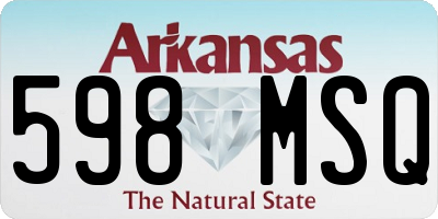 AR license plate 598MSQ