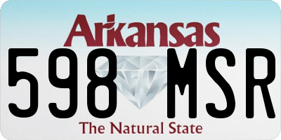 AR license plate 598MSR