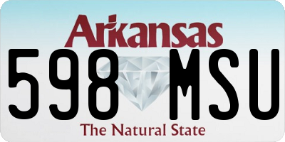 AR license plate 598MSU