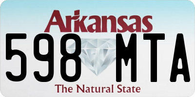 AR license plate 598MTA