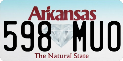 AR license plate 598MUO
