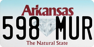AR license plate 598MUR