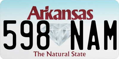 AR license plate 598NAM