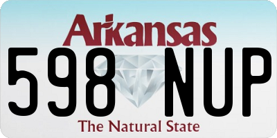 AR license plate 598NUP