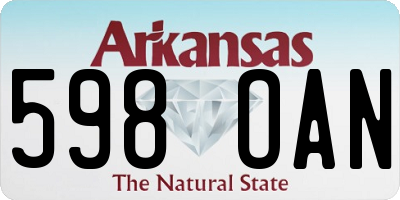 AR license plate 598OAN