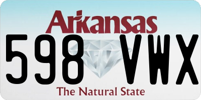AR license plate 598VWX