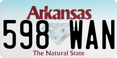 AR license plate 598WAN