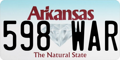 AR license plate 598WAR