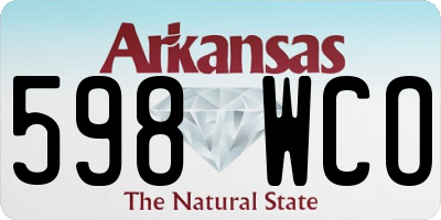 AR license plate 598WCO