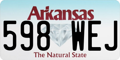 AR license plate 598WEJ