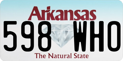 AR license plate 598WHO