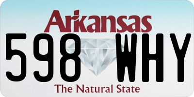 AR license plate 598WHY