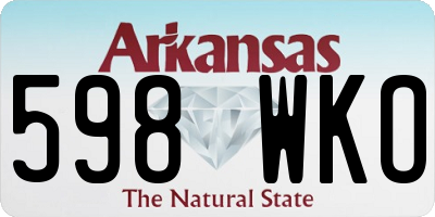 AR license plate 598WKO