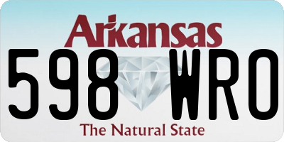 AR license plate 598WRO