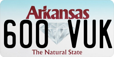 AR license plate 600VUK