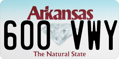 AR license plate 600VWY