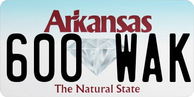AR license plate 600WAK