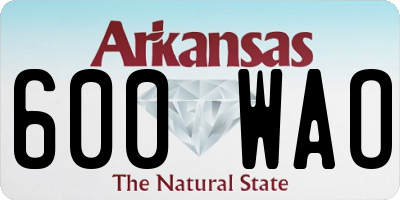 AR license plate 600WAO