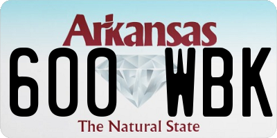 AR license plate 600WBK