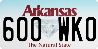 AR license plate 600WKO