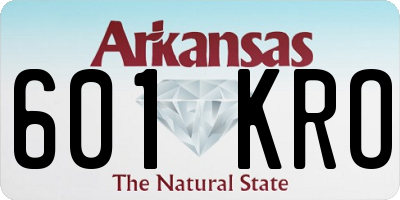 AR license plate 601KRO