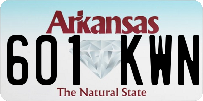 AR license plate 601KWN