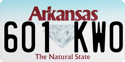 AR license plate 601KWO