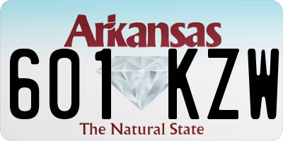 AR license plate 601KZW