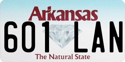 AR license plate 601LAN