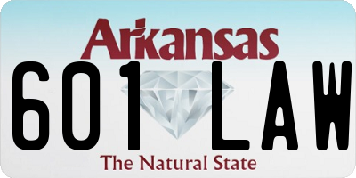 AR license plate 601LAW