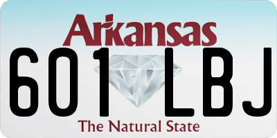 AR license plate 601LBJ