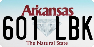 AR license plate 601LBK