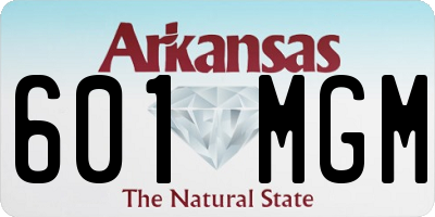 AR license plate 601MGM