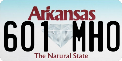 AR license plate 601MHO