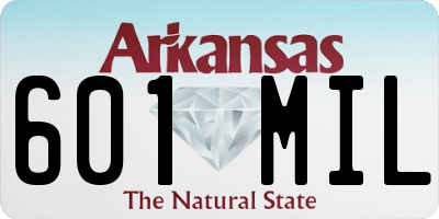 AR license plate 601MIL