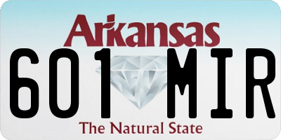 AR license plate 601MIR