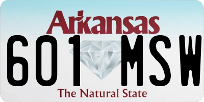 AR license plate 601MSW