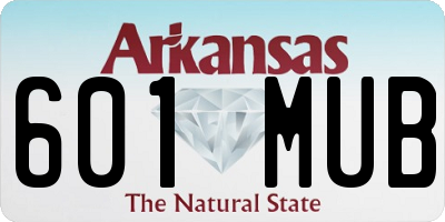 AR license plate 601MUB