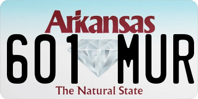 AR license plate 601MUR